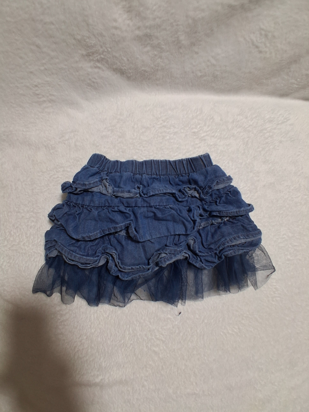 Place Denim-Style Blue Ruffle Skirt